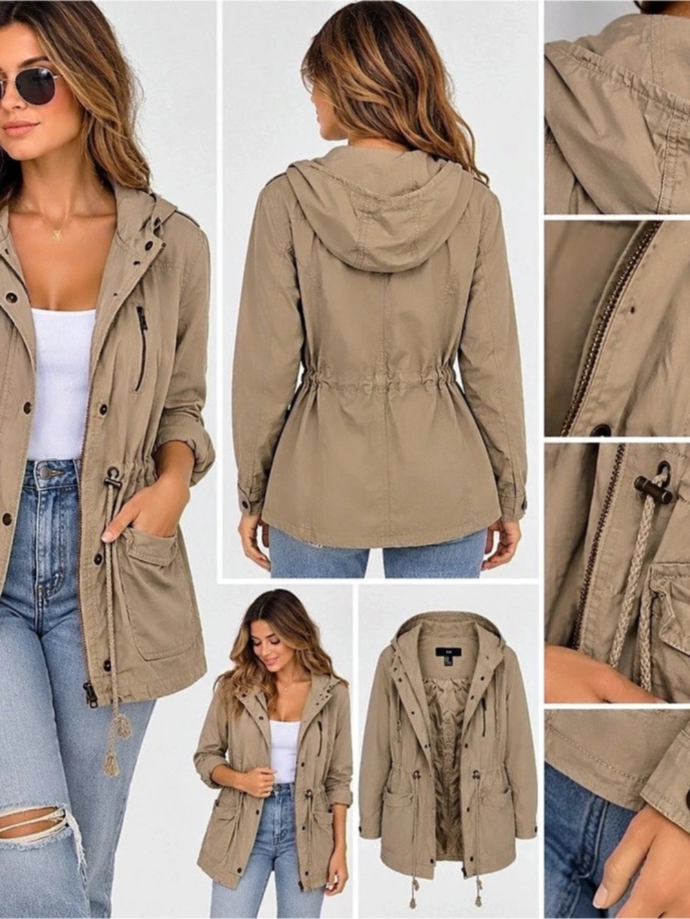 Forever 21 Women's Utility Jacket S Brown Y2K